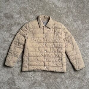 GAP "CRÈME" PUFFER BUTTON-UP JACKET